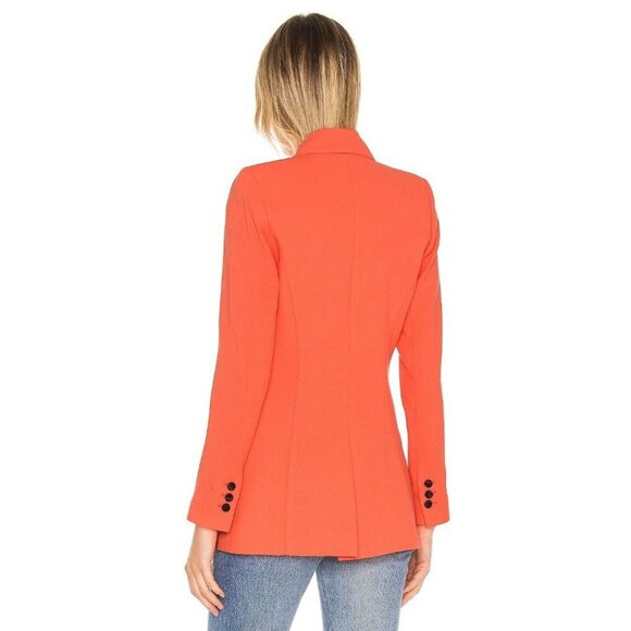 Smythe Tailored Blazer Size 4 Womens Neon Tangerine Jacket $795 - Picture 15 of 16